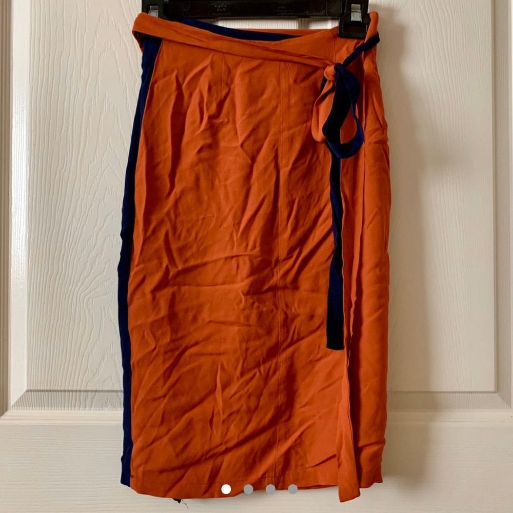 Reformation - two tone wrap crepe midi skirt